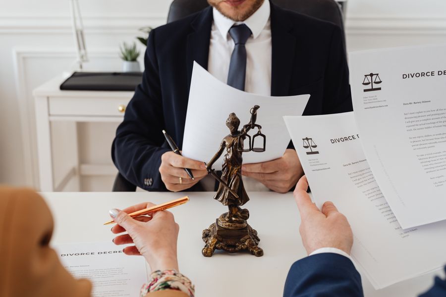 lawyer reviewing contract