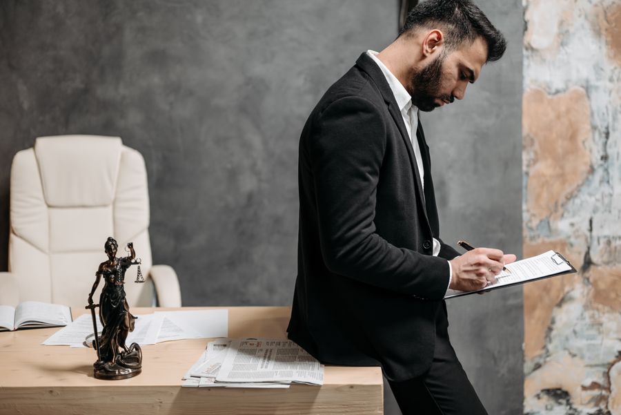 lawyer reviewing contract