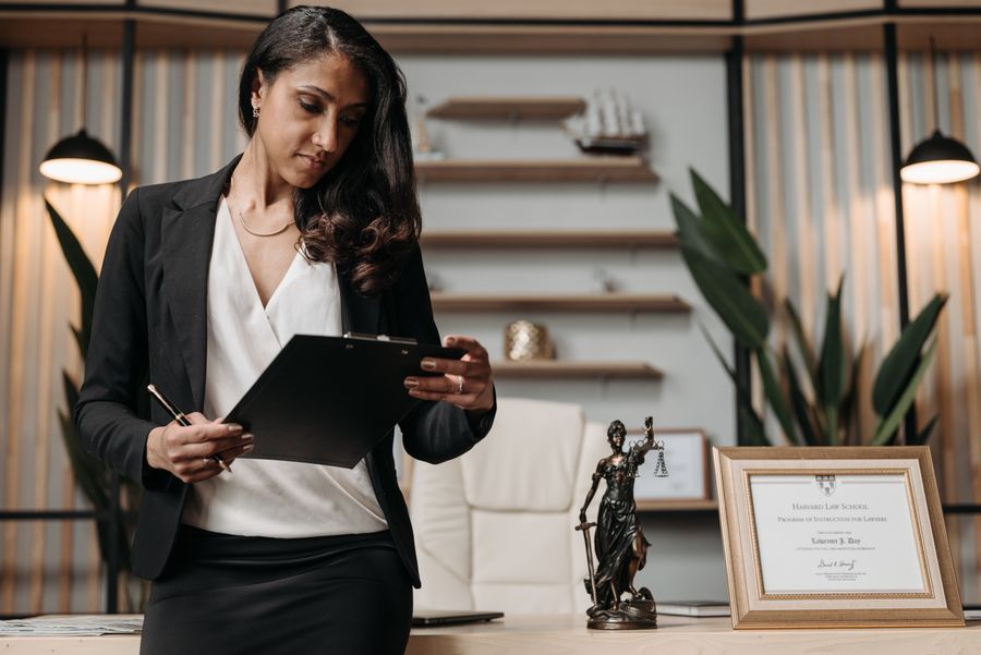 lawyer reviewing contract
