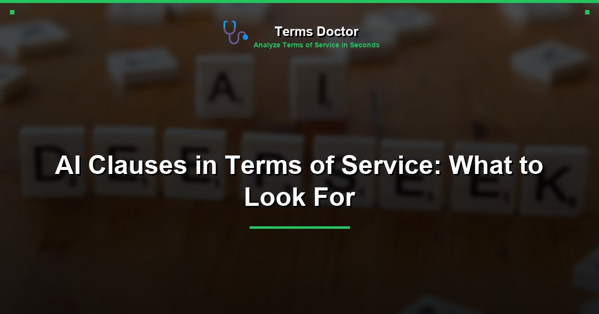 AI Clauses in Terms of Service: What to Look For