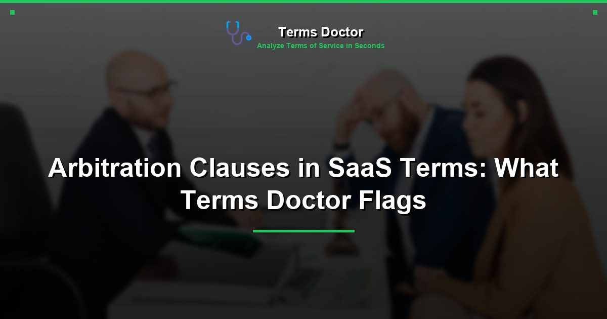 Arbitration Clauses in SaaS Terms: What Terms Doctor Flags