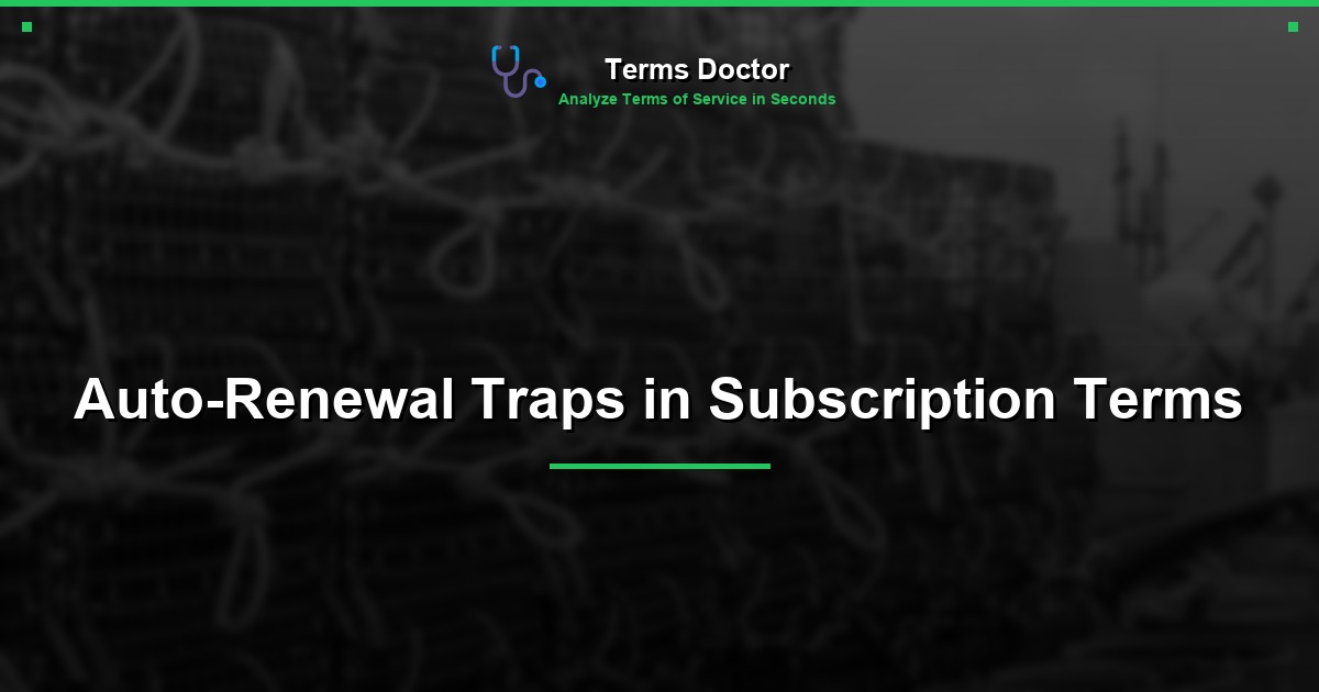 Auto-Renewal Traps in Subscription Terms