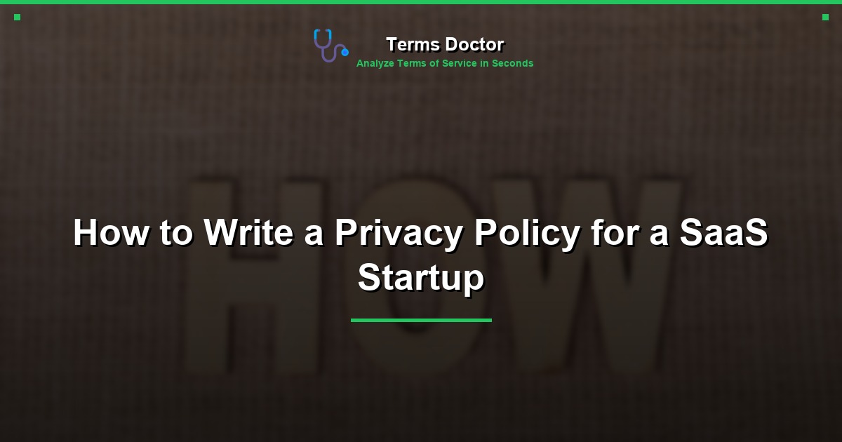 How to Write a Privacy Policy for a SaaS Startup