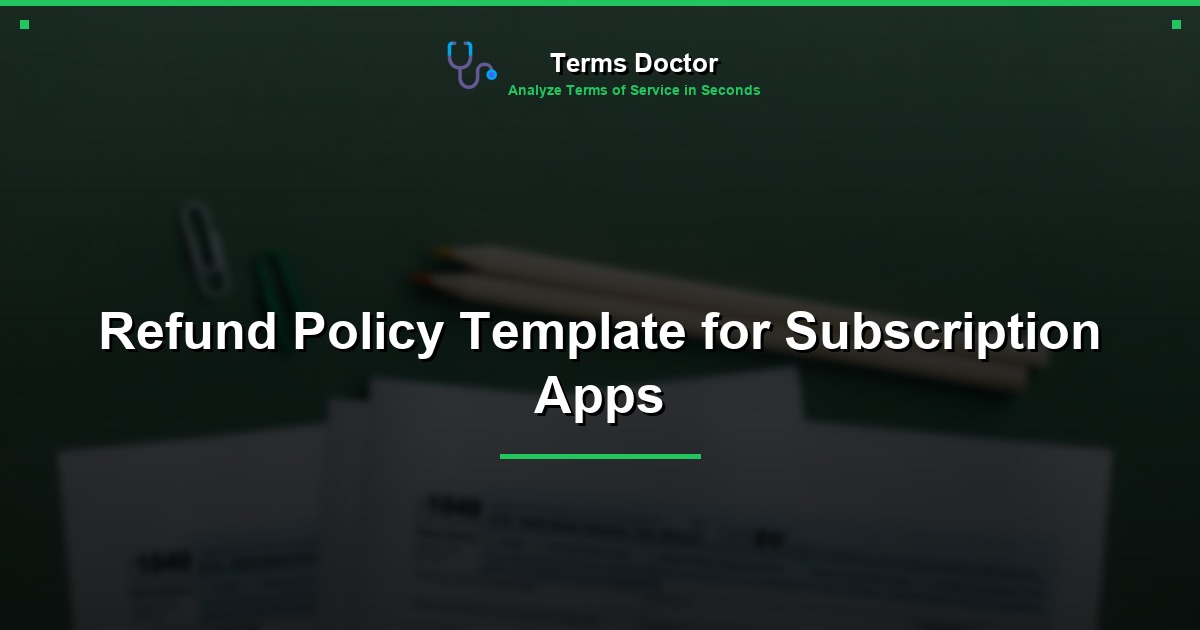 Refund Policy Template for Subscription Apps