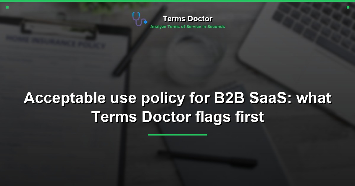 Acceptable use policy for B2B SaaS: what Terms Doctor flags first