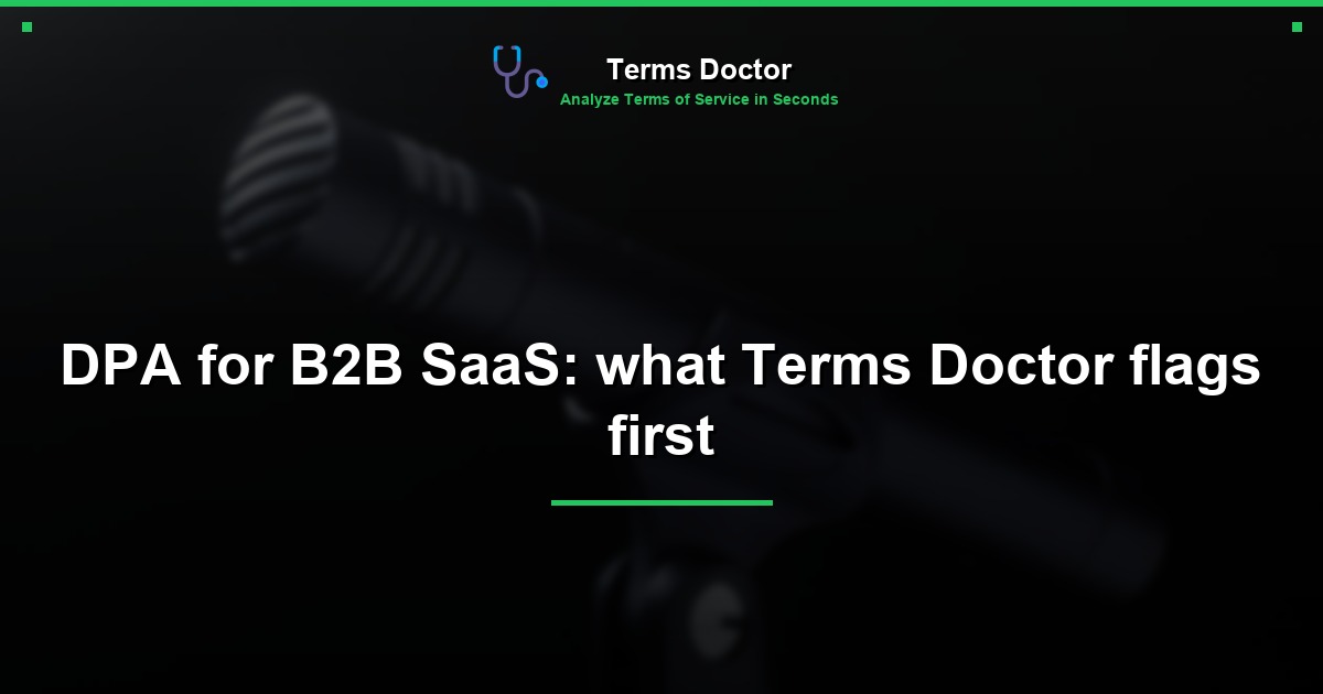 DPA for B2B SaaS: what Terms Doctor flags first