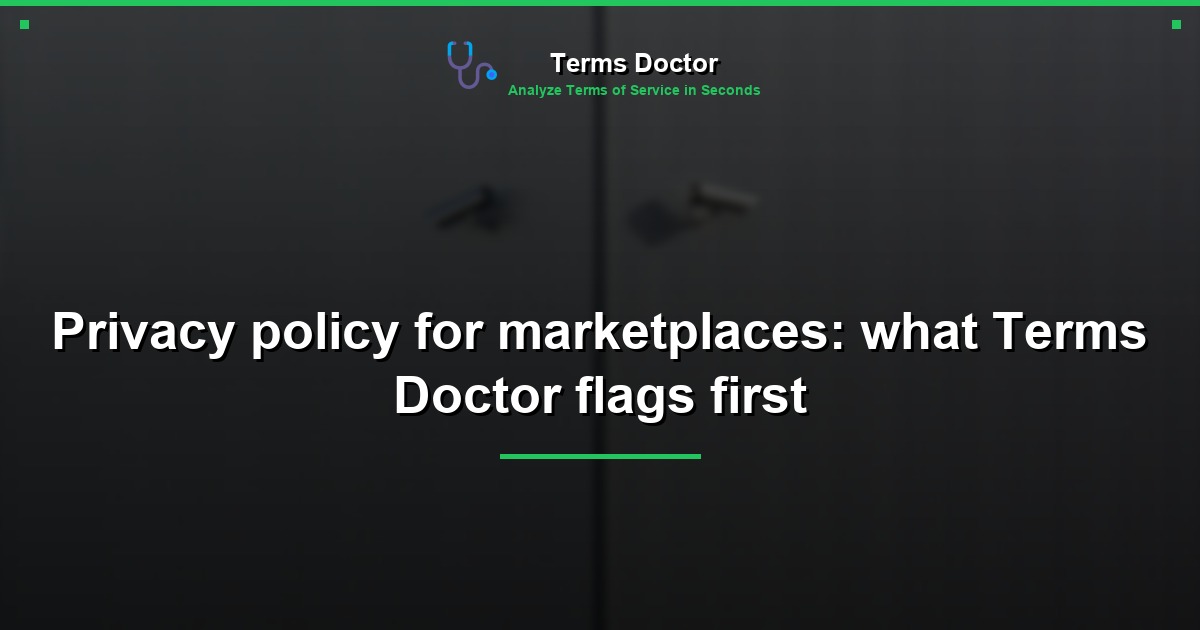Privacy policy for marketplaces: what Terms Doctor flags first