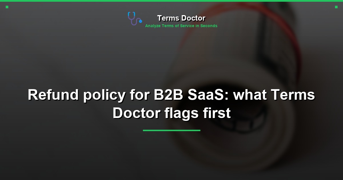 Refund policy for B2B SaaS: what Terms Doctor flags first