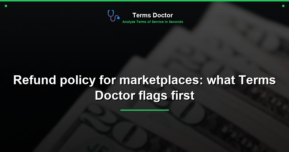 Refund policy for marketplaces: what Terms Doctor flags first