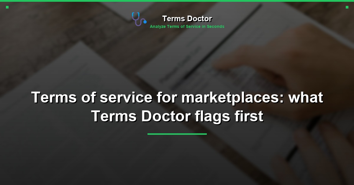 Terms of service for marketplaces: what Terms Doctor flags first