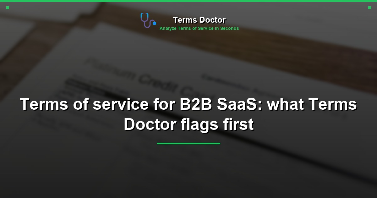 Terms of service for B2B SaaS: what Terms Doctor flags first
