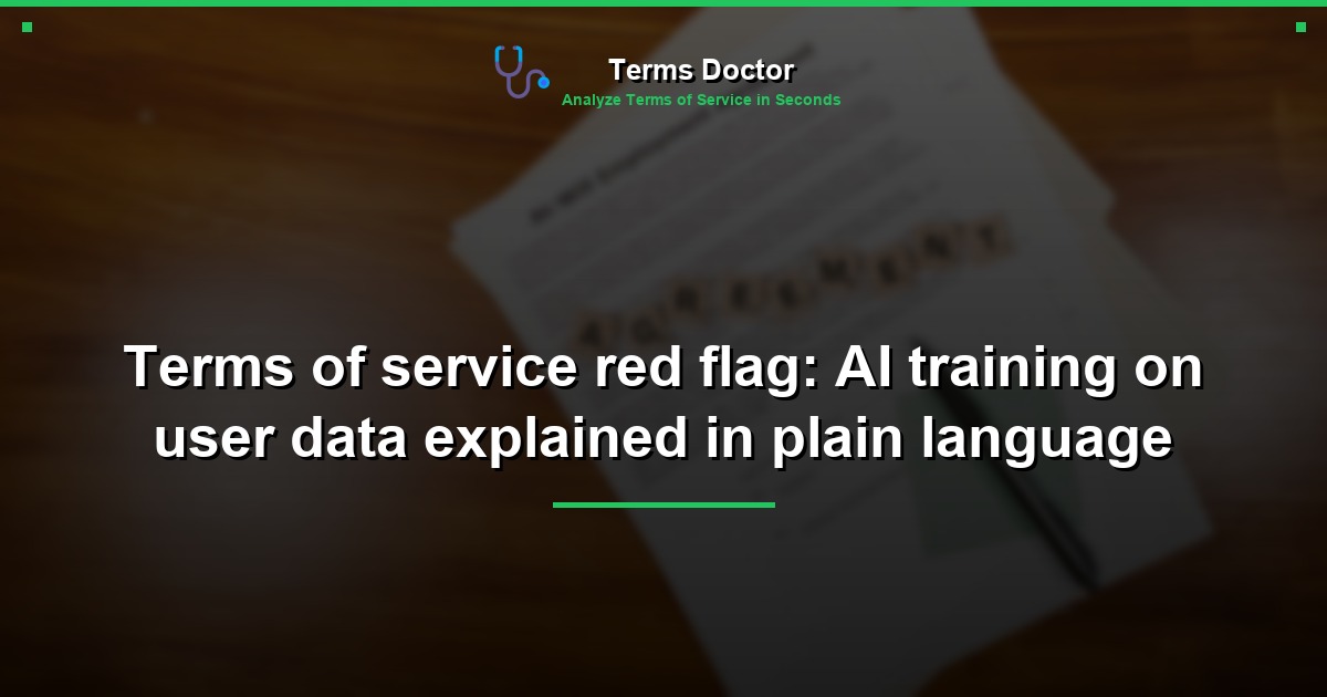Terms of service red flag: AI training on user data explained in plain language