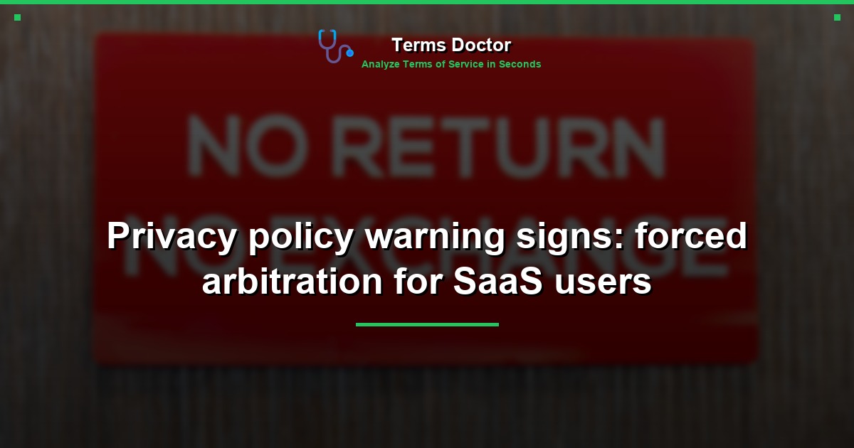 Privacy policy warning signs: forced arbitration for SaaS users