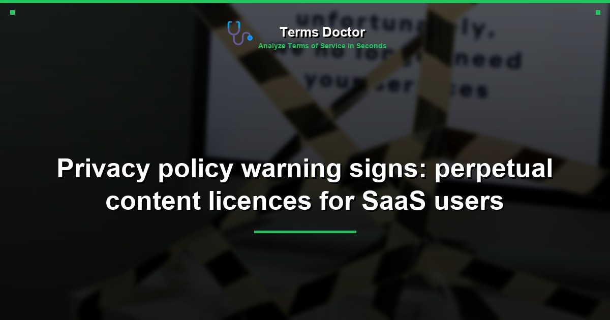 Privacy policy warning signs: perpetual content licences for SaaS users