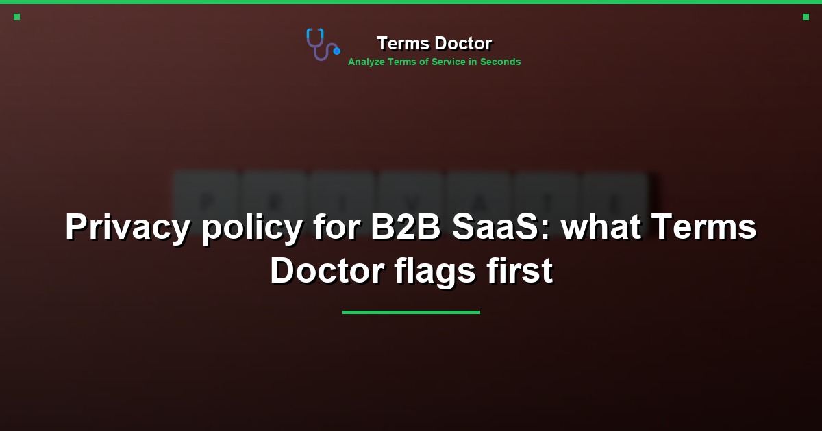 Privacy policy for B2B SaaS: what Terms Doctor flags first