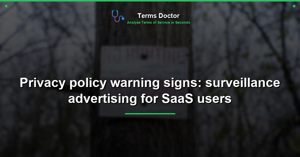 Privacy policy warning signs: surveillance advertising for SaaS users