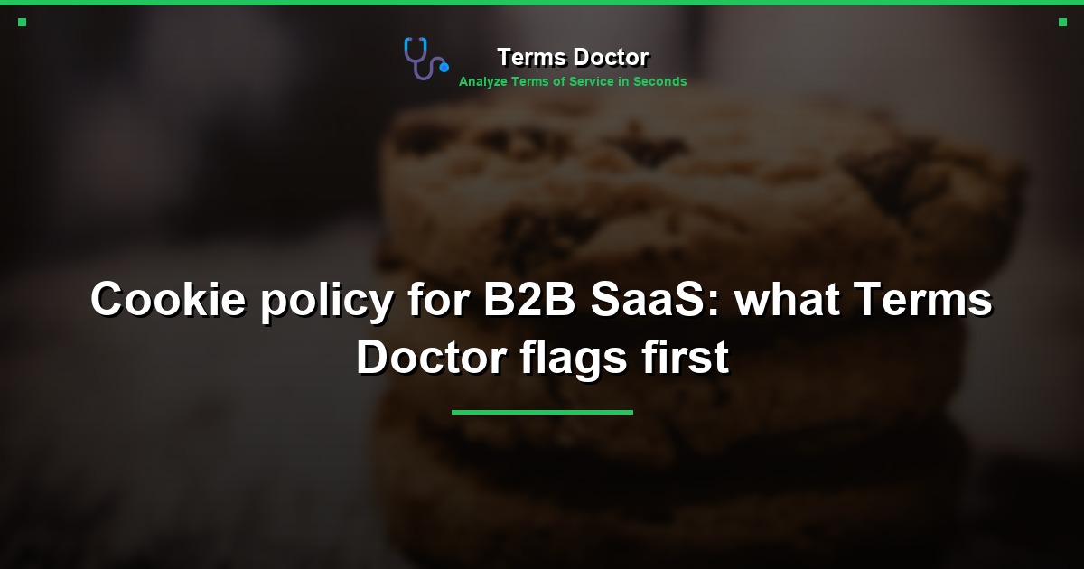 Cookie policy for B2B SaaS: what Terms Doctor flags first