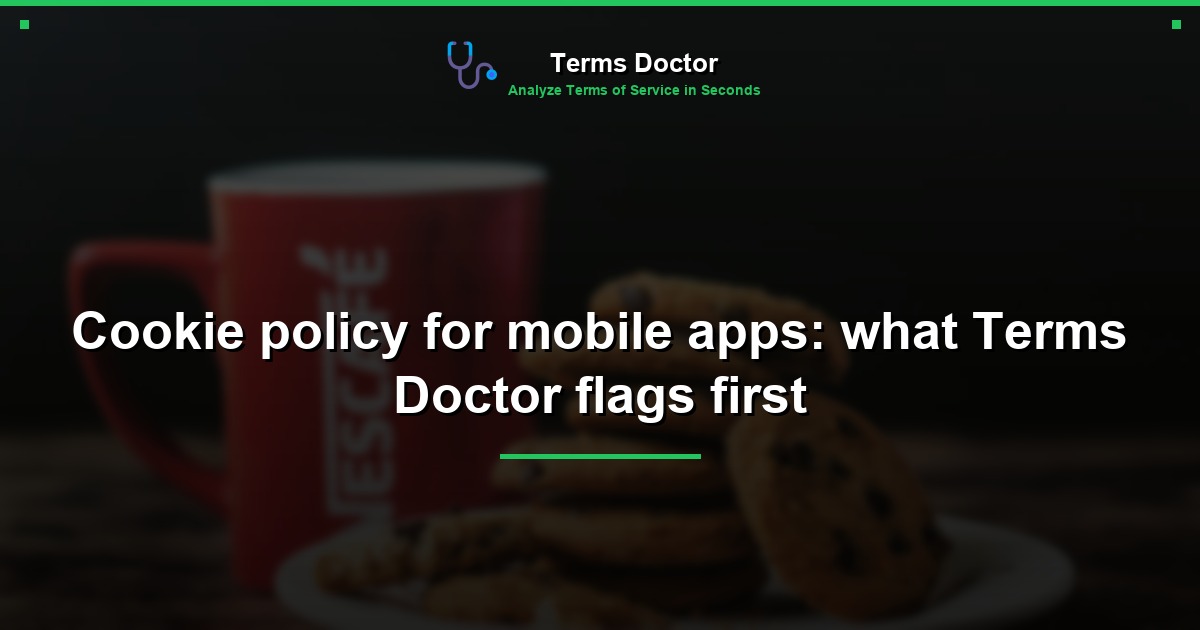 Cookie policy for mobile apps: what Terms Doctor flags first