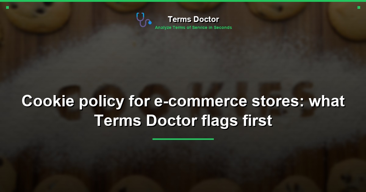 Cookie policy for e-commerce stores: what Terms Doctor flags first