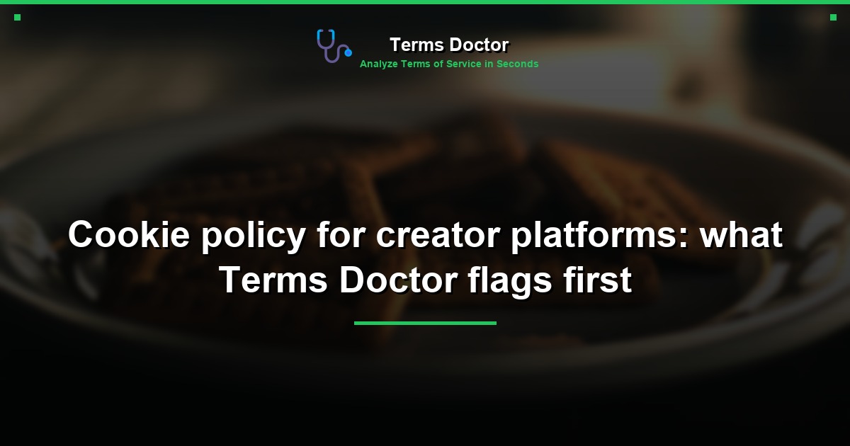Cookie policy for creator platforms: what Terms Doctor flags first