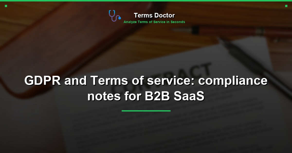 GDPR and Terms of service: compliance notes for B2B SaaS
