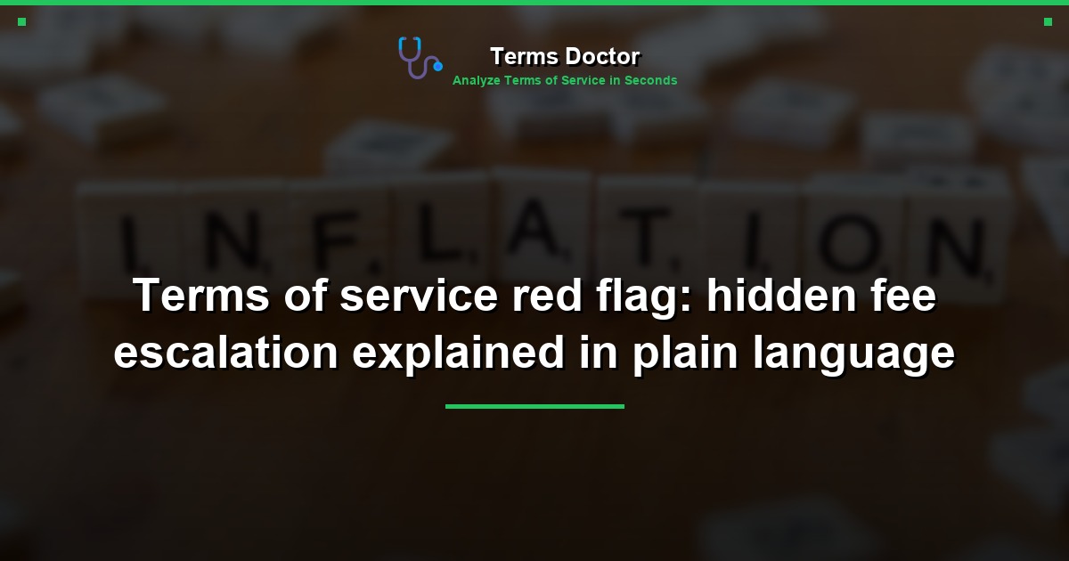 Terms of service red flag: hidden fee escalation explained in plain language