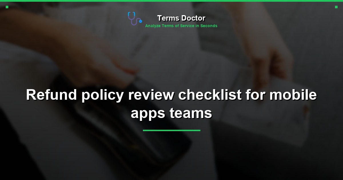 Refund policy review checklist for mobile apps teams