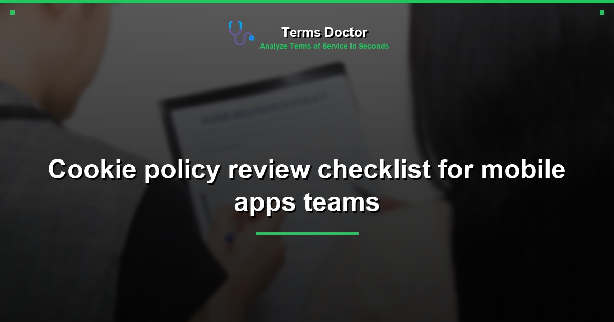 Cookie policy review checklist for mobile apps teams
