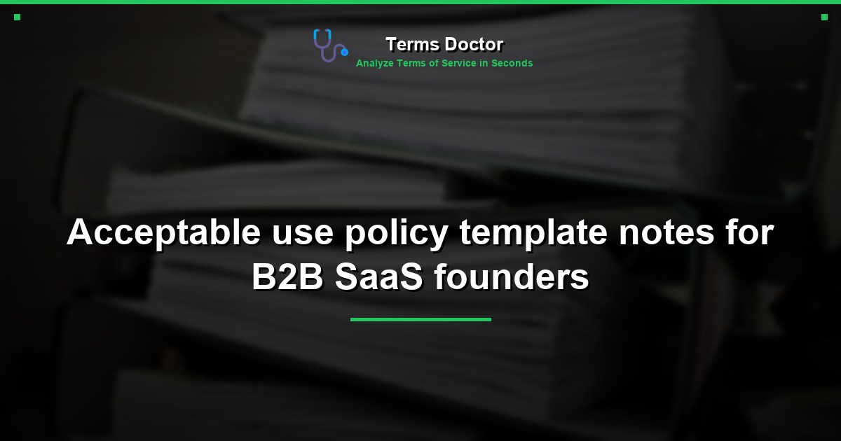Acceptable use policy template notes for B2B SaaS founders