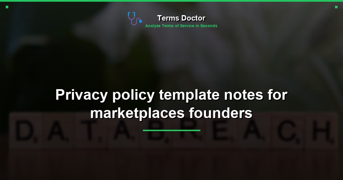 Privacy policy template notes for marketplaces founders